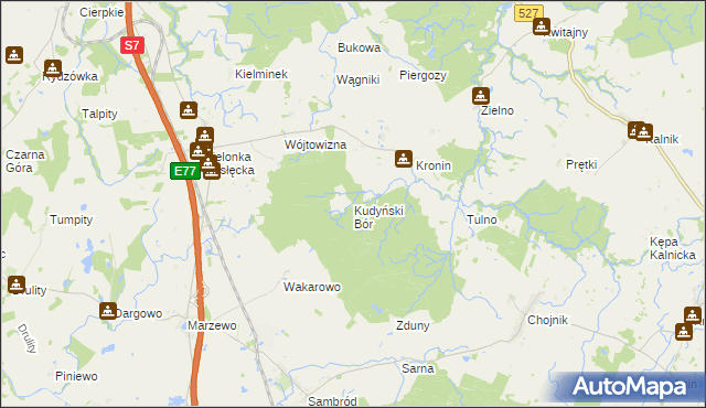 mapa Kudyński Bór, Kudyński Bór na mapie Targeo