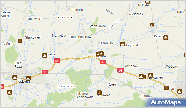 mapa Kuklinów, Kuklinów na mapie Targeo