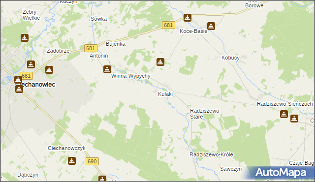 mapa Kułaki, Kułaki na mapie Targeo