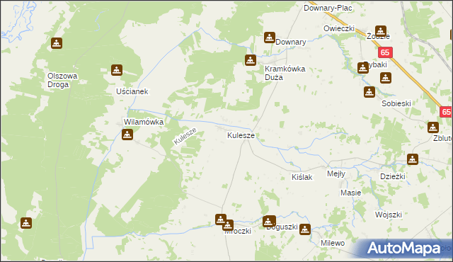 mapa Kulesze gmina Mońki, Kulesze gmina Mońki na mapie Targeo