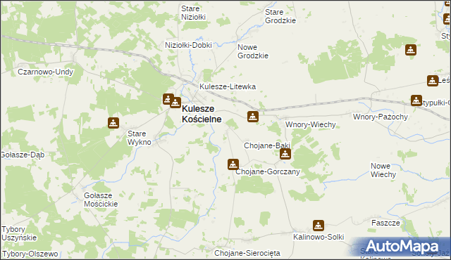 mapa Kulesze-Podawce, Kulesze-Podawce na mapie Targeo