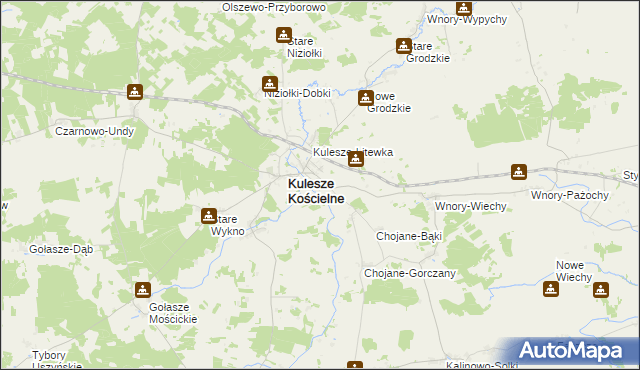 mapa Kulesze Podlipne, Kulesze Podlipne na mapie Targeo