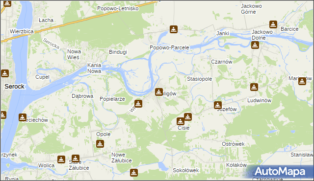 mapa Kuligów, Kuligów na mapie Targeo