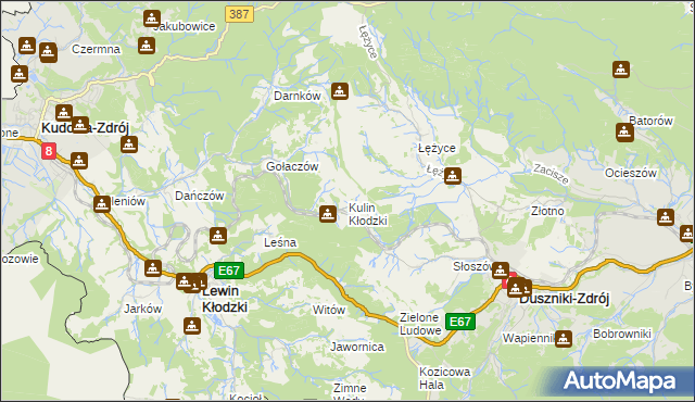 mapa Kulin Kłodzki, Kulin Kłodzki na mapie Targeo