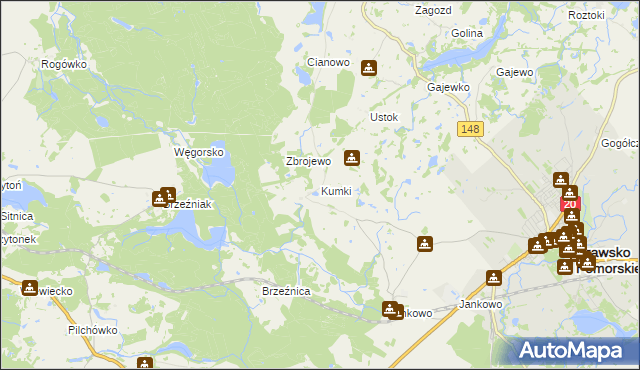 mapa Kumki, Kumki na mapie Targeo