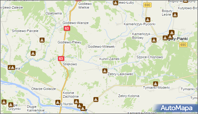 mapa Kunin-Zamek, Kunin-Zamek na mapie Targeo