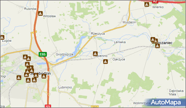 mapa Kupienino, Kupienino na mapie Targeo