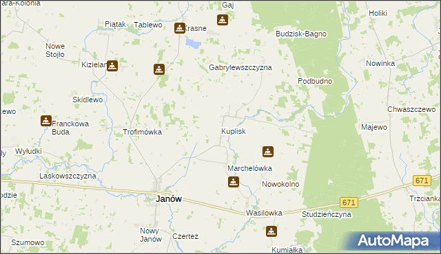 mapa Kuplisk, Kuplisk na mapie Targeo