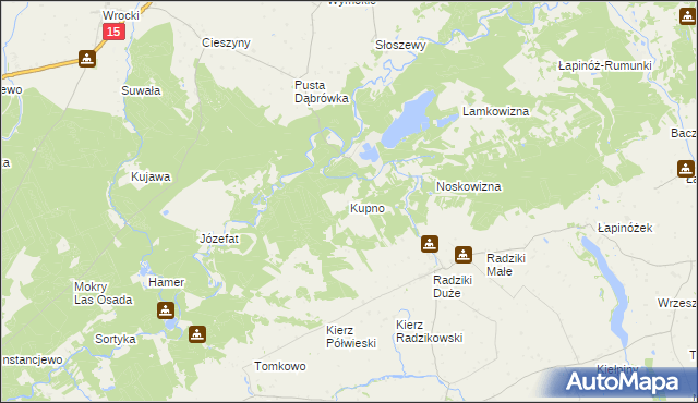 mapa Kupno gmina Wąpielsk, Kupno gmina Wąpielsk na mapie Targeo