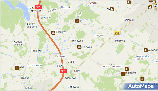 mapa Kurejewka, Kurejewka na mapie Targeo