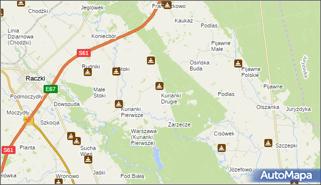 mapa Kurianki Drugie, Kurianki Drugie na mapie Targeo