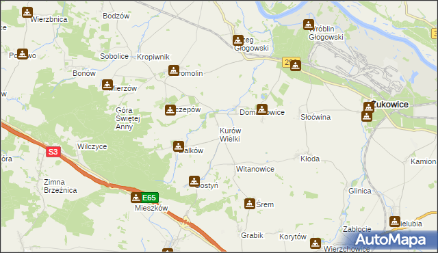 mapa Kurów Wielki, Kurów Wielki na mapie Targeo