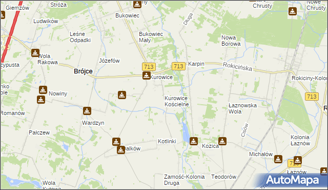 mapa Kurowice Kościelne, Kurowice Kościelne na mapie Targeo