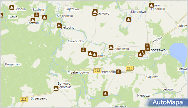 mapa Kurowo gmina Choczewo, Kurowo gmina Choczewo na mapie Targeo