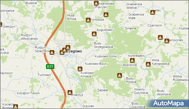 mapa Kuskowo-Glinki, Kuskowo-Glinki na mapie Targeo