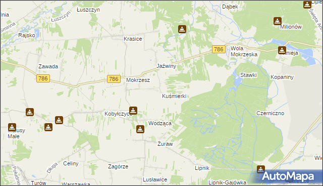 mapa Kuśmierki, Kuśmierki na mapie Targeo