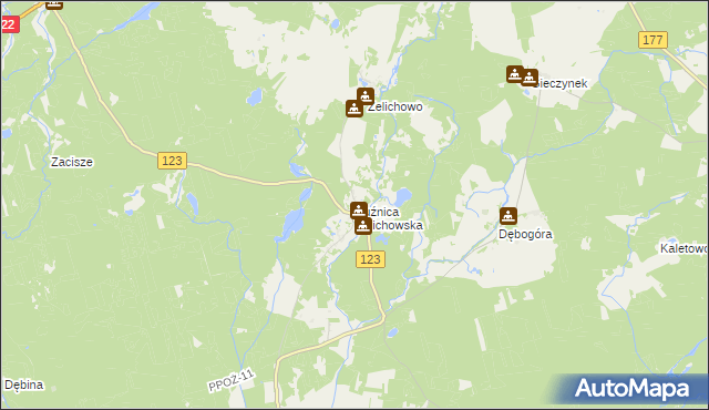 mapa Kuźnica Żelichowska, Kuźnica Żelichowska na mapie Targeo