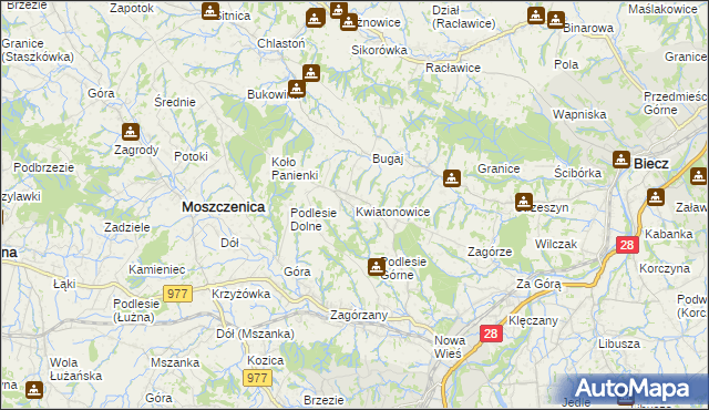 mapa Kwiatonowice, Kwiatonowice na mapie Targeo