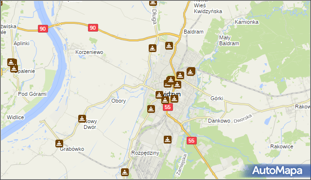 mapa Kwidzyn, Kwidzyn na mapie Targeo