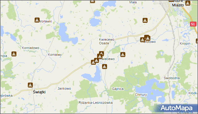 mapa Kwiecewo, Kwiecewo na mapie Targeo