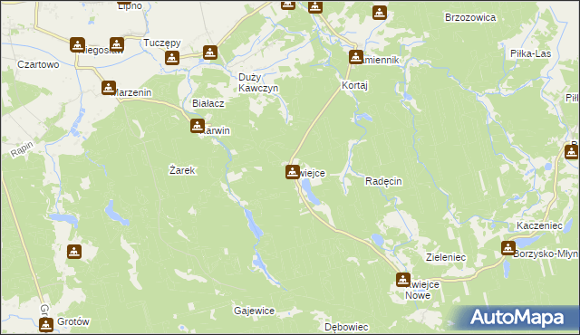 mapa Kwiejce, Kwiejce na mapie Targeo