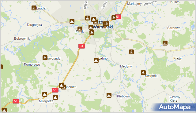 mapa Łabno, Łabno na mapie Targeo