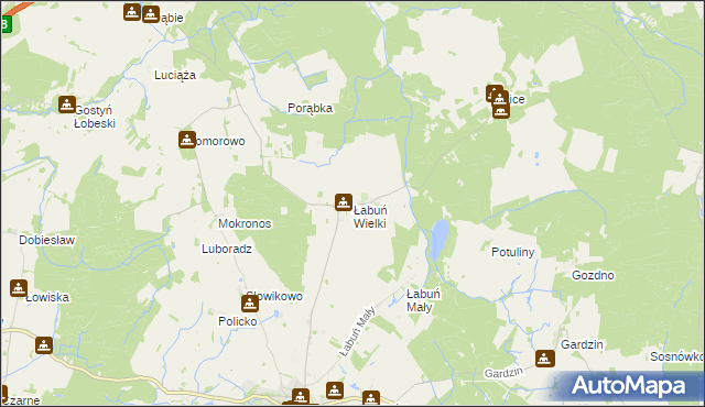 mapa Łabuń Wielki, Łabuń Wielki na mapie Targeo