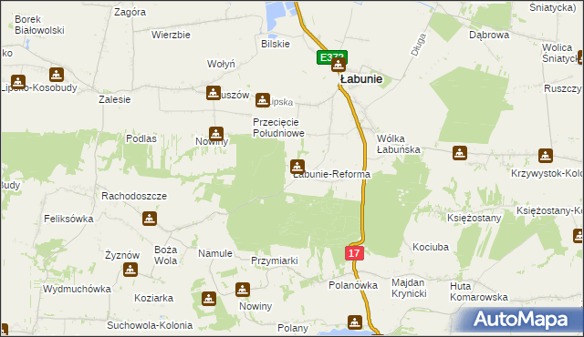 mapa Łabunie-Reforma, Łabunie-Reforma na mapie Targeo