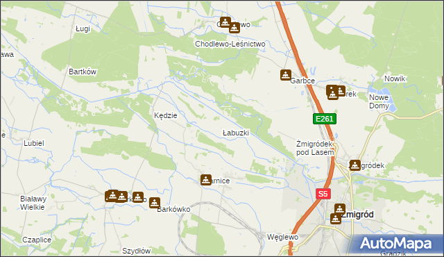 mapa Łabuzki, Łabuzki na mapie Targeo