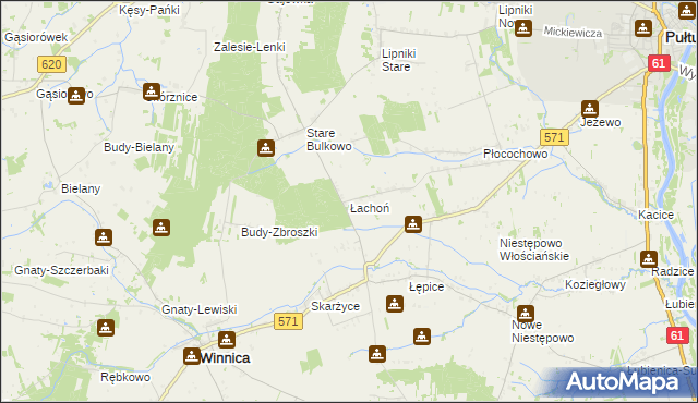 mapa Łachoń, Łachoń na mapie Targeo