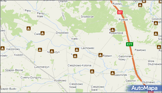 mapa Lachówiec, Lachówiec na mapie Targeo