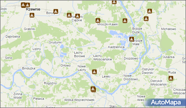 mapa Łachy Włościańskie, Łachy Włościańskie na mapie Targeo