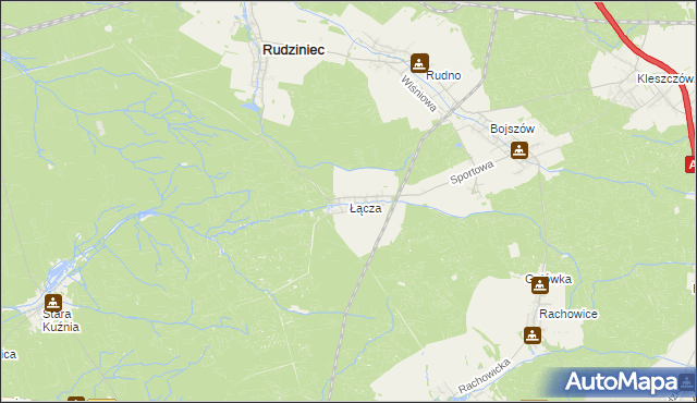 mapa Łącza, Łącza na mapie Targeo