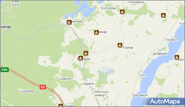 mapa Ładzin gmina Wolin, Ładzin gmina Wolin na mapie Targeo