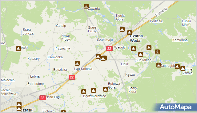 mapa Łąg, Łąg na mapie Targeo