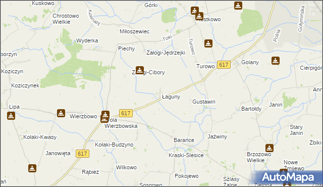 mapa Łaguny, Łaguny na mapie Targeo