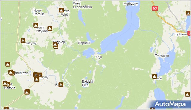 mapa Łajs, Łajs na mapie Targeo