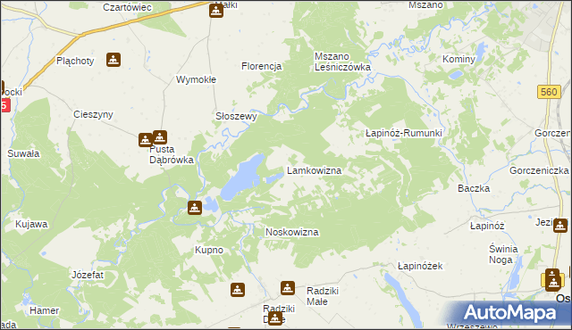 mapa Lamkowizna, Lamkowizna na mapie Targeo