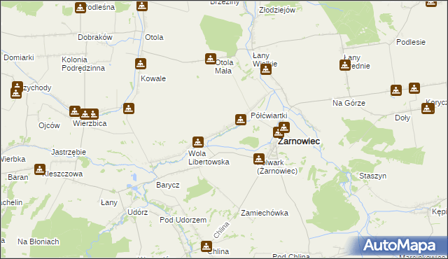 mapa Łany Małe, Łany Małe na mapie Targeo