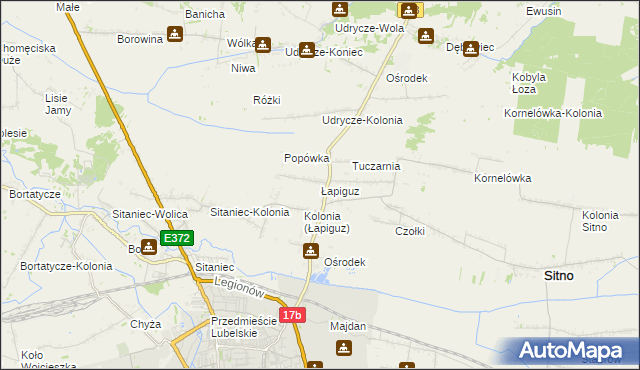 mapa Łapiguz, Łapiguz na mapie Targeo