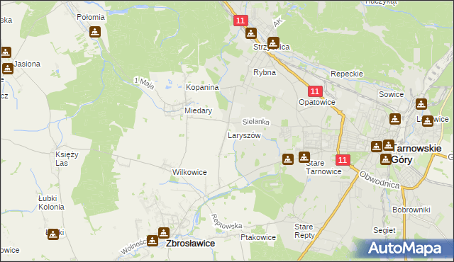 mapa Laryszów, Laryszów na mapie Targeo