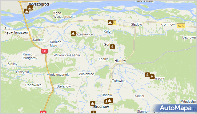 mapa Łasice, Łasice na mapie Targeo