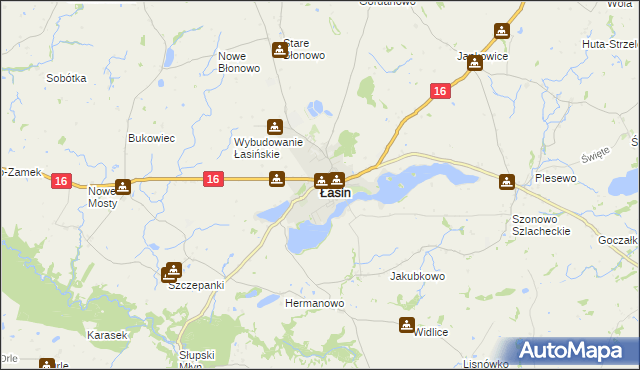 mapa Łasin, Łasin na mapie Targeo