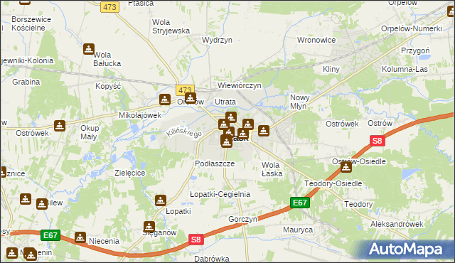 mapa Łask, Łask na mapie Targeo