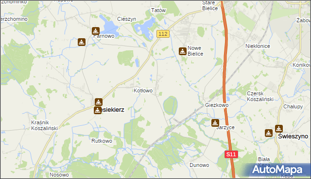 mapa Laski Koszalińskie, Laski Koszalińskie na mapie Targeo