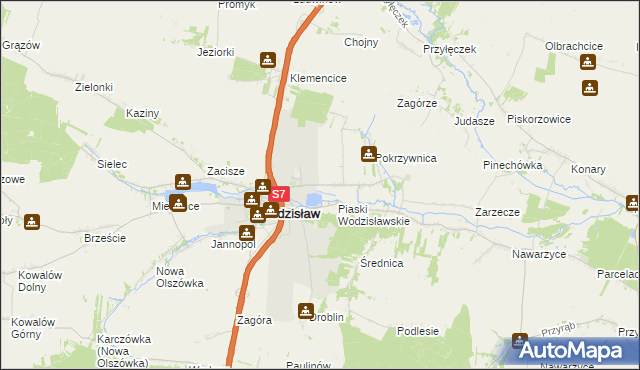 mapa Laskowa gmina Wodzisław, Laskowa gmina Wodzisław na mapie Targeo