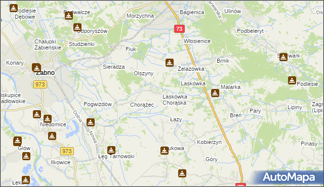 mapa Laskówka Chorąska, Laskówka Chorąska na mapie Targeo