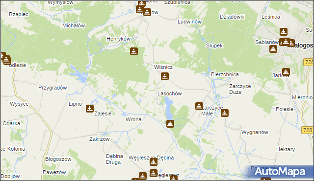 mapa Lasochów, Lasochów na mapie Targeo