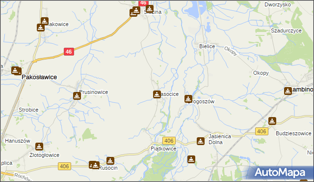 mapa Lasocice gmina Łambinowice, Lasocice gmina Łambinowice na mapie Targeo