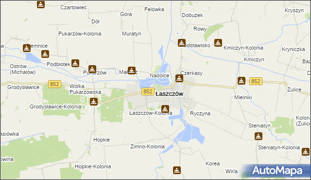 mapa Łaszczów, Łaszczów na mapie Targeo